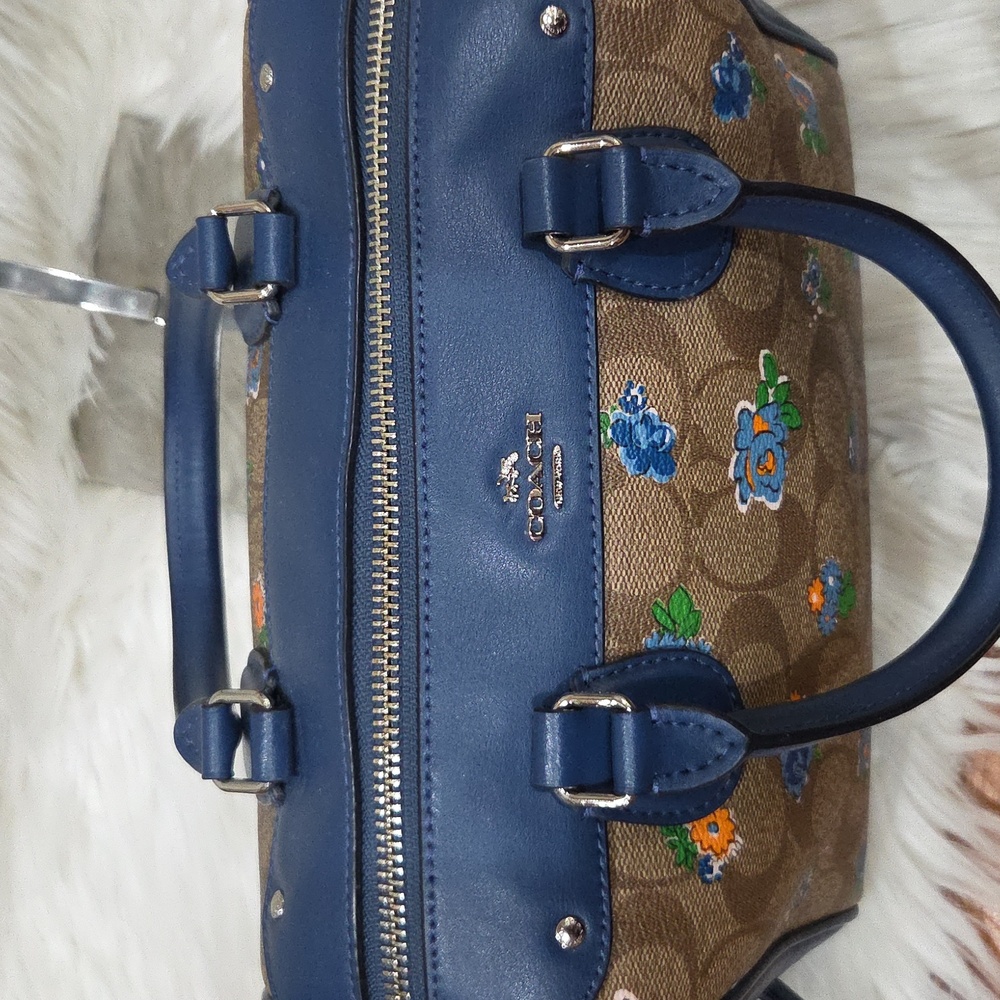 💙🔹️Coach 🔹️Mini Bennett Floral Logo Printed coated Canvas Satchel Wallet Set - Picture 11 of 13